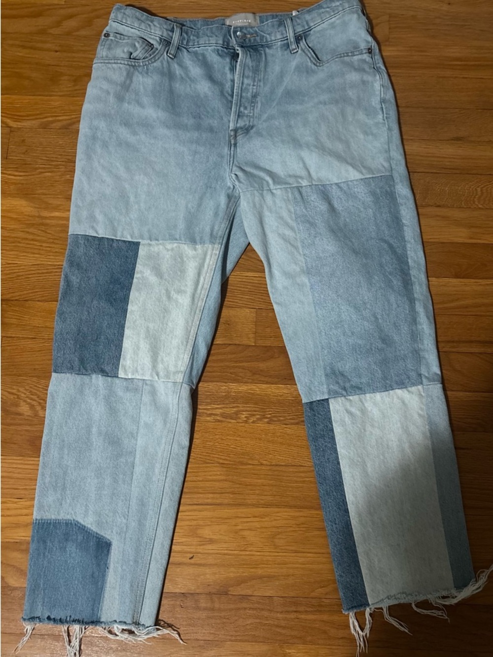 Everlane Light Blue and White Denim Jeans